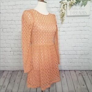 ALTAR’D state orange crochet lace open back mini dress